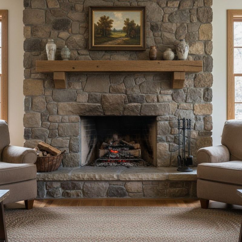 Stone Hearth Installation